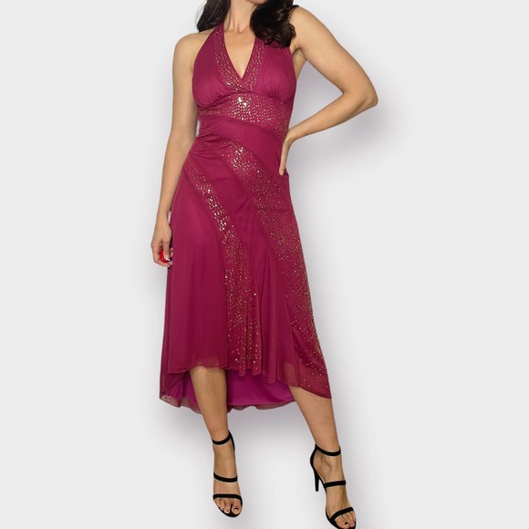 90s Rampage Mauve and Gold Party Dress - Picture 2 of 8